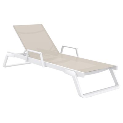 TROPIC ΞΑΠΛΩΣΤΡΑ ΜΕ ΜΠΡΑΤΣΑ WHITE/TAUPE ΑΛΟΥΜ:ΠΟΛ/ΝΙΟΥ