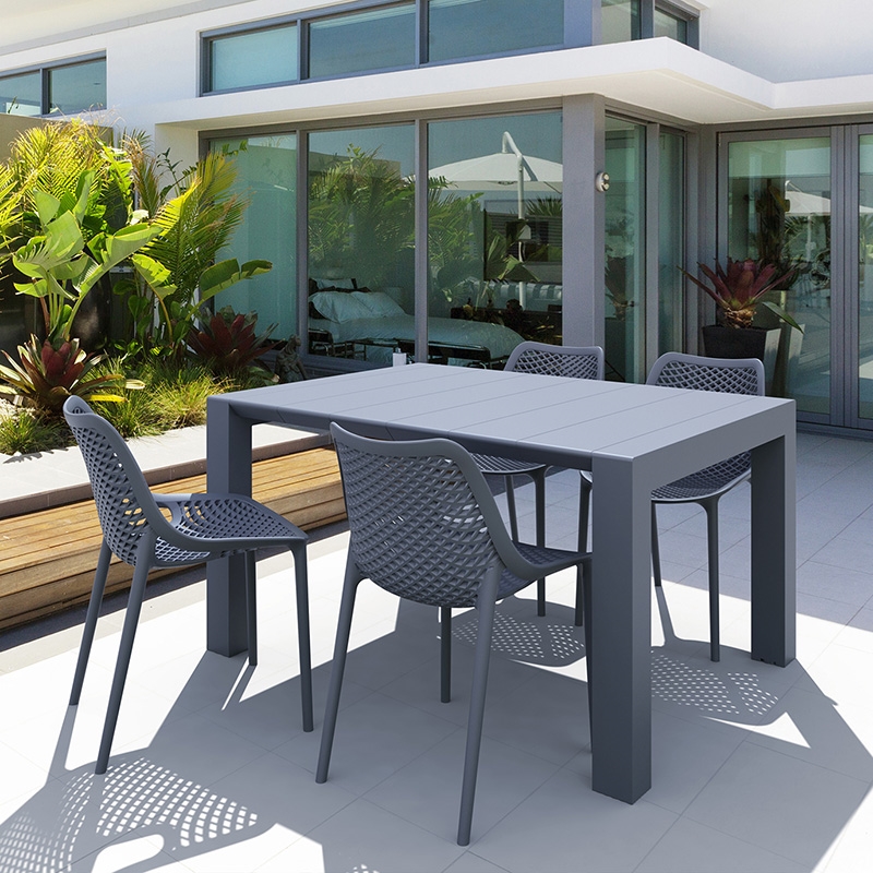 Σετ Τραπεζαρίας 5τμχ Vegas Air Dark Grey 100X100/140Χ75εκ. 1 Σετ Τραπεζαρίας 5τμχ Vegas Air Dark Grey 100X100/140Χ75εκ.