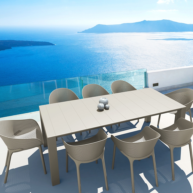 Σετ Τραπεζαρίας 9τμχ Vegas Sky Taupe 100X180/220Χ75εκ. 1 Σετ Τραπεζαρίας 9τμχ Vegas Sky Taupe 100X180/220Χ75εκ.